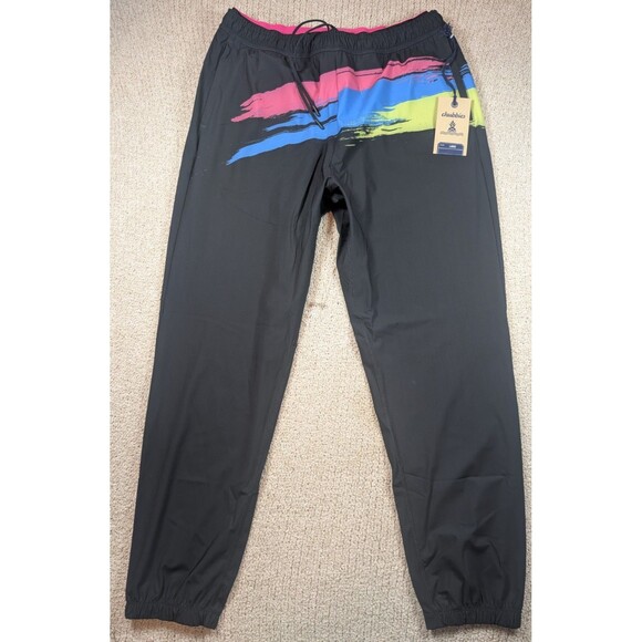 Chubbies The Living Colors Ultimate Sport Jogger Pants Black L NWT - Picture 1 of 7
